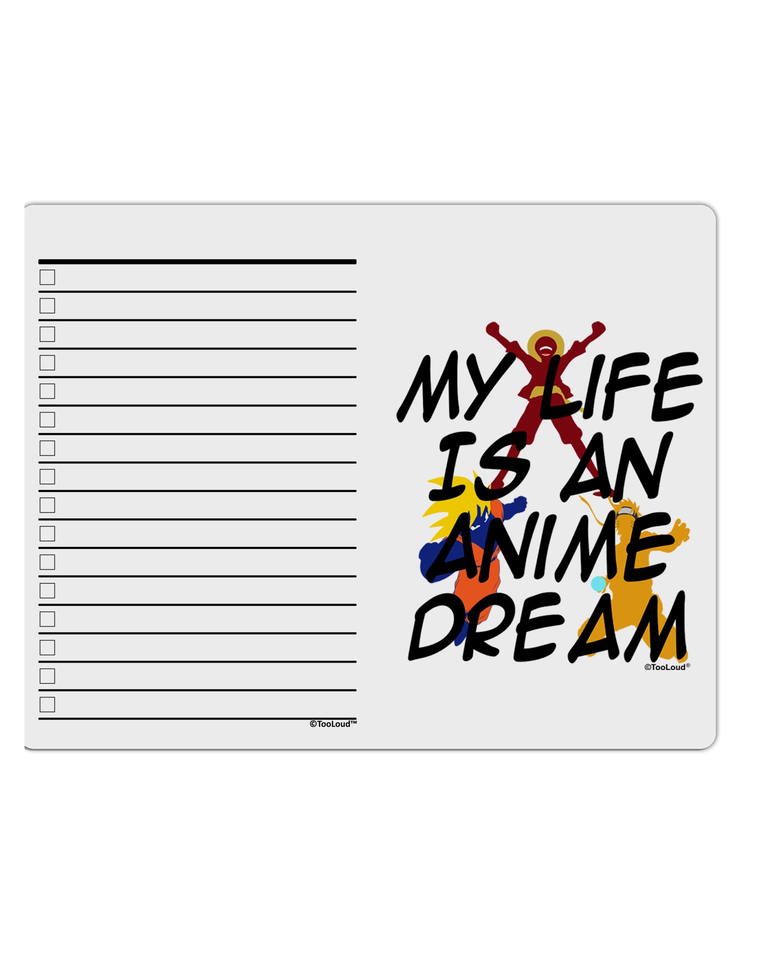 My Life Is An Anime Dream To Do Shopping List Dry Erase Board by